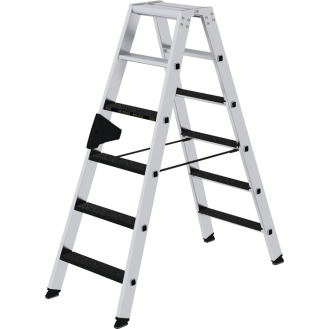 Stufenstehleiter 2x6 Stufen Alu.Gesamt-H.1380mm m.clip-step R13-Auflage-Beschreibung lesen