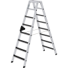 Stufenstehleiter 2x8 Stufen Alu.Gesamt-H.1850mm m.clip-step R13 Auflage