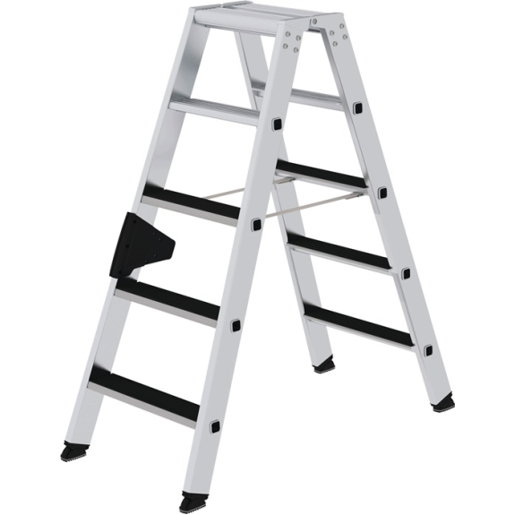 Stufenstehleiter 2x5 Stufen Alu.Gesamt-H.1140mm m.clip-step Auflage Stufenstehleiter 2x5 Stufen Alu.Gesamt-H.1140mm m.clip-step Auflage-Beschreibung lesen
