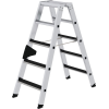Stufenstehleiter 2x5 Stufen Alu.Gesamt-H.1140mm m.clip-step R13 Auflage