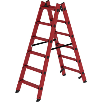Stufenstehleiter 2x6 Stufen GFK-Beschreibung lesen