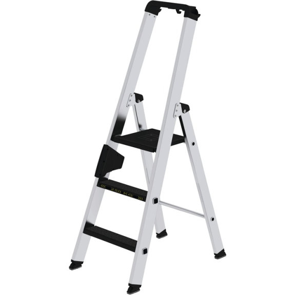 Stufenstehleiter 3 Stufen Alu.Gesamt-H.1340mm m.clip-step R13-Auflage-Beschreibung lesen