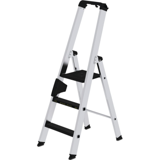 Stufenstehleiter 3 Stufen Alu.Gesamt-H.1340mm m.clip-step R13-Auflage-Beschreibung lesen
