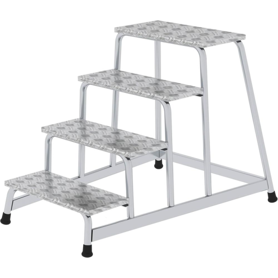 Arbeitspodest Stufen 4 eins.begehbar H.800mm Warzenblech-Beschreibung lesen