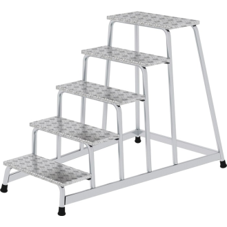 Arbeitspodest Stufen 5 eins.begehbar H.1000mm Warzenblech-Beschreibung lesen