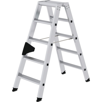 Stufenstehleiter 2x5 Stufen Alu.Gesamt-H.1140mm-Beschreibung lesen