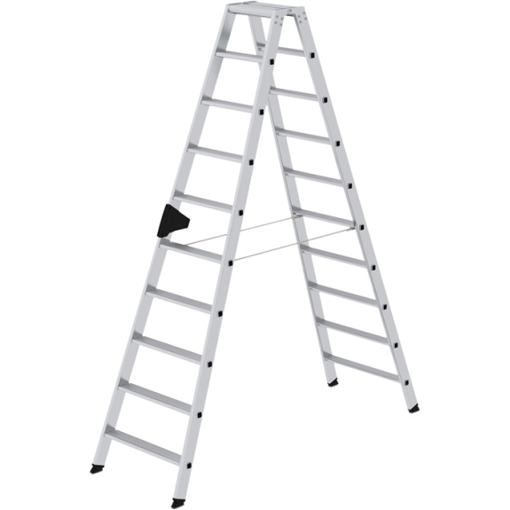 Stufenstehleiter 2x10 Stufen Alu.Gesamt-H.2320mm-Beschreibung lesen