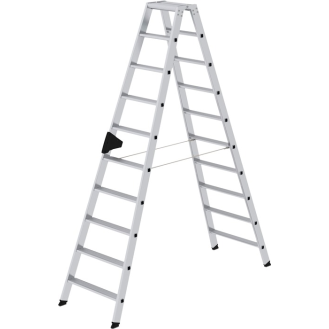Stufenstehleiter 2x10 Stufen Alu.Gesamt-H.2320mm-Beschreibung lesen
