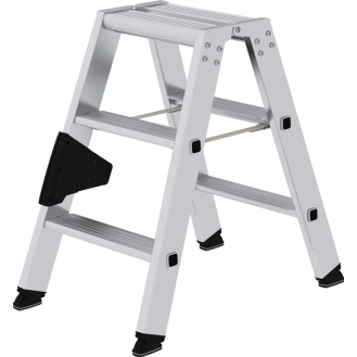 Stufenstehleiter 2x3 Stufen Alu.Gesamt-H.670mm-Beschreibung lesen
