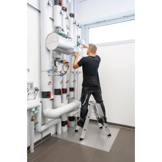 Stufenstehleiter 2x3 Stufen Alu.Gesamt-H.670mm-Beschreibung lesen