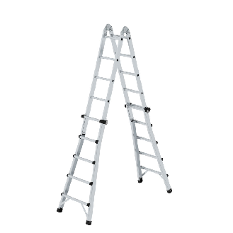 Teleskopleiter Alu.4x5 Sprossen max.Gesamtbelastung 150kg-Beschreibung lesen