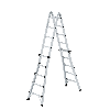 Teleskopleiter Alu.4x5 Sprossen max.Gesamtbelastung 150kg