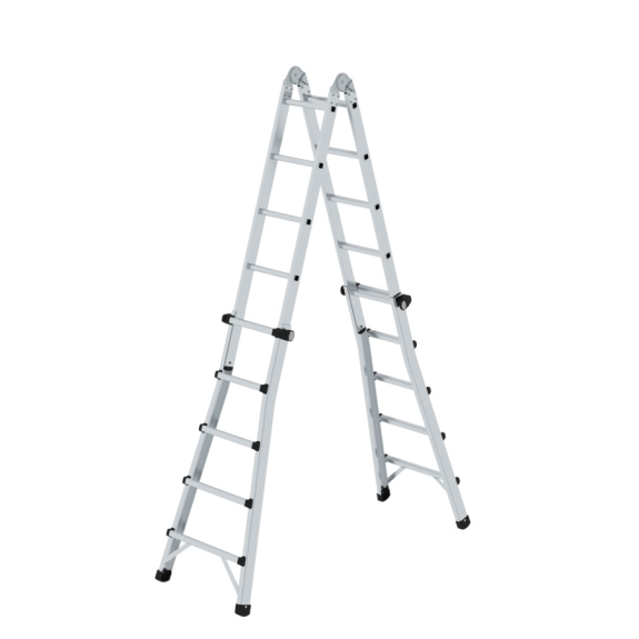 Teleskopleiter Alu.4x5 Sprossen max.Gesamtbelastung 150kg-Beschreibung lesen