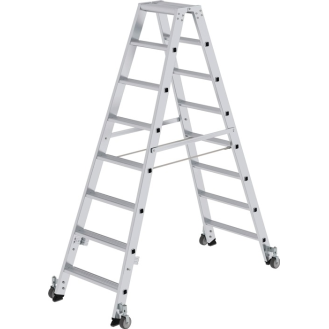 Stufenstehleiter 2x10 Stufen Alu.Gesamt-H.2320mm m.Rl.-Beschreibung lesen