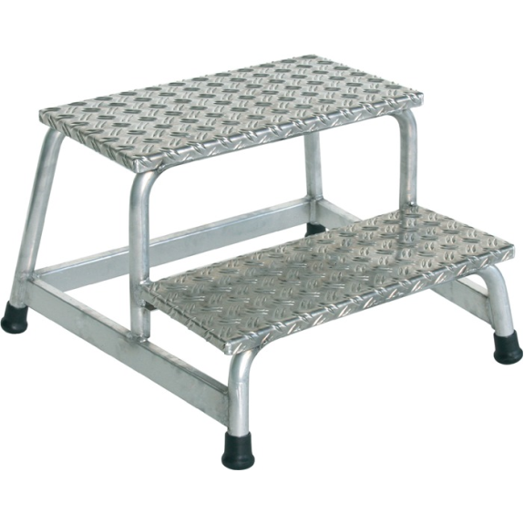 Plateforme de travail marches 2 1 marchepied en tôle à damier H.400 mm-Leggi tutto