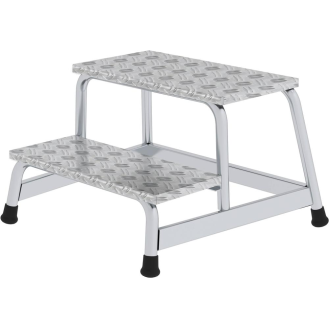 Arbeitspodest Stufen 2 eins.begehbar H.400mm Warzenblech-Beschreibung lesen