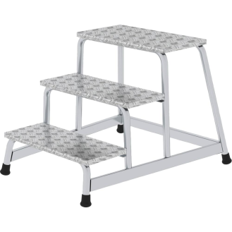 Arbeitspodest Stufen 3 eins.begehbar H.600mm Warzenblech-Beschreibung lesen