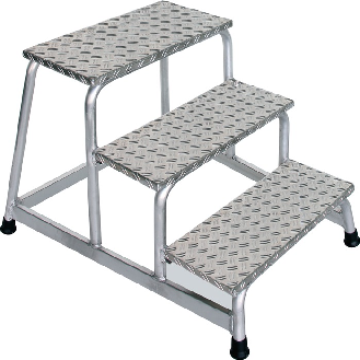 Arbeitspodest Stufen 3 eins.begehbar H.600mm Warzenblech-Beschreibung lesen