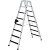 Stufenstehleiter 2x8 Stufen Alu.Gesamt-H.1850mm m.clip-step Auflage