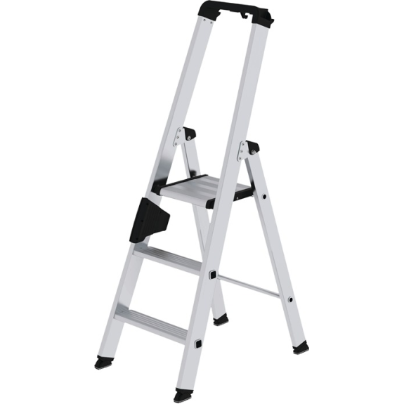 Stufenstehleiter 3 Stufen Alu.Gesamt-H.1340mm m.ergo-pad-Griffzone-Beschreibung lesen