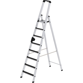 Stufenstehleiter 8 Stufen Alu.Gesamt-H.2510mm m.clip-step R13 Auflage-Beschreibung lesen