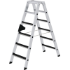 Stufenstehleiter 2x6 Stufen Alu.Gesamt-H.1380mm m.clip-step R13 Auflage