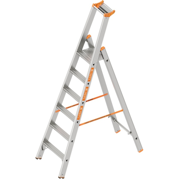 Stufenstehleiter TOPIC Stufen 6 Alu.Gesamt-H.2200mm Stufenstehleiter TOPIC Stufen 6 Alu.Gesamt-H.2200mm-Beschreibung lesen