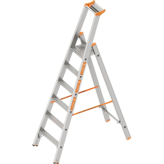 Stufenstehleiter TOPIC Stufen 6 Alu.Gesamt-H.2200mm-Beschreibung lesen