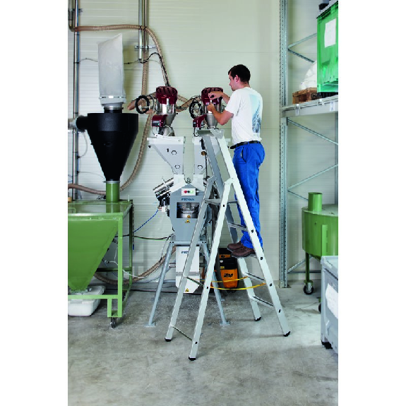 Stufenstehleiter 8 Stufen Alu elox Gesamt-H 2990mm Stufen m Kunststoffeinlage Stufenstehleiter 8 Stufen Alu elox Gesamt-H 2990mm Stufen m Kunststoffeinlage-Beschreibung lesen