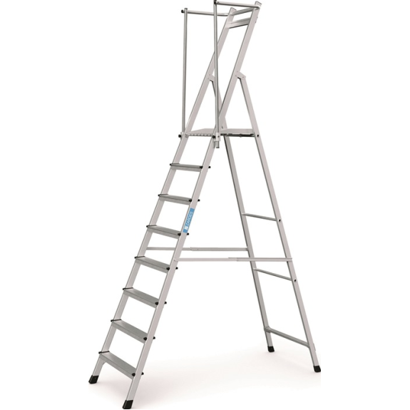 Plattformleiter 8 Stufen Alu.Pltform L400xB400mm m.klappbarem Handlauf Plattformleiter 8 Stufen Alu.Pltform L400xB400mm m.klappbarem Handlauf-Beschreibung lesen