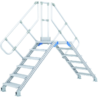 Überstieg 60° mit Handlauf, Stufen-B. 1000 mm, lichte H. 2380 mm, A. 3647 mm-Beschreibung lesen