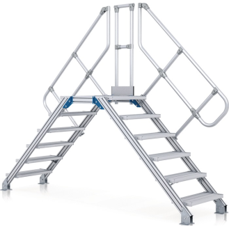 Überstieg 45Grad m.eins.Handlauf Stufen-B.600mm lichte H.1380mm A.3711mm-Beschreibung lesen