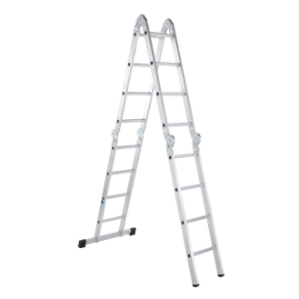 Vielzweckleiter Multitec M Alu.Sprossen 2x3+2x5 gekl.H1500xB900xT260mm Holzbelag-Beschreibung lesen