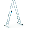 Vielzweckleiter Multitec M Alu.Sprossen 2x3+2x5 gekl.H1500xB900xT260mm Holzbelag