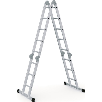 Vielzweckleiter Multitec M Alu.Sprossen 2x3+2x5 gekl.H1500xB900xT260mm Holzbelag-Beschreibung lesen