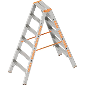 Stufenstehleiter TOPIC 2x6 Stufen Alu.Gesamt-H.1500mm-Beschreibung lesen