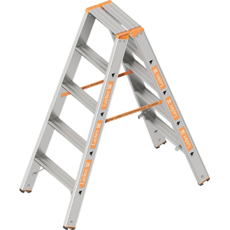 Stufenstehleiter TOPIC 2x5 Stufen Alu.Gesamt-H.1250mm-Beschreibung lesen