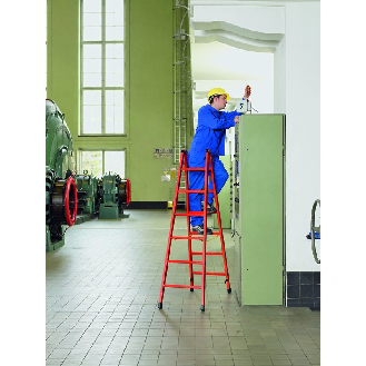 Stehleiter 2x14 Sprossen GFK Leiterlänge 4120mm Arbeits-H.b.ca.5200mm-Beschreibung lesen
