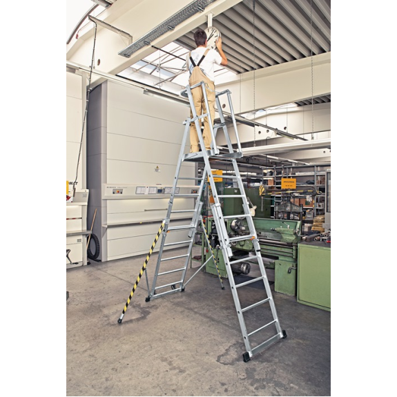 Pltformleiter 9 Sprossen Alu.Pltform L665xB440mm höhenv.-Beschreibung lesen