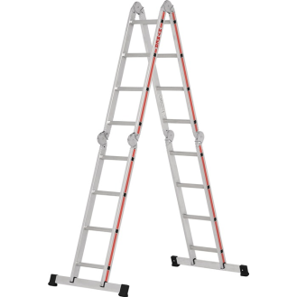 Vielzweckleiter Alu.Sprossen 4x4 geklappt H1200xB810xT300mm-Beschreibung lesen