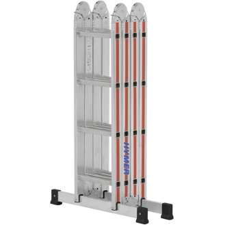 Vielzweckleiter Alu.Sprossen 4x4 geklappt H1200xB810xT300mm-Beschreibung lesen