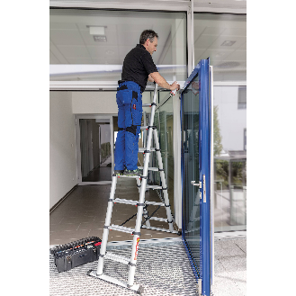 Stufen-Teleskop-Kombileiter Combi-Line Alu.6+2Stufen max.Gesamtbelast.150kg-Beschreibung lesen