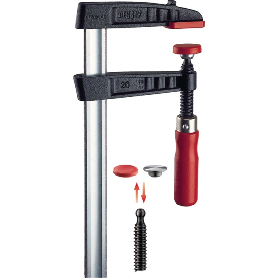 Temperguss-Schraubzwinge TG Spann-W.100mm A.50mm Holzgr.15x5mm-Beschreibung lesen