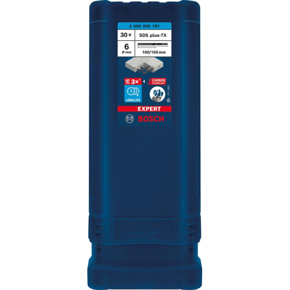 Hammerbohrer Expert SDS-7X D.6mm Arbeits-L.100mm L.165mm SDS-Plus 30 St. Hammerbohrer Expert SDS-7X D.6mm Arbeits-L.100mm L.165mm SDS-Plus 30 St.-Beschreibung lesen