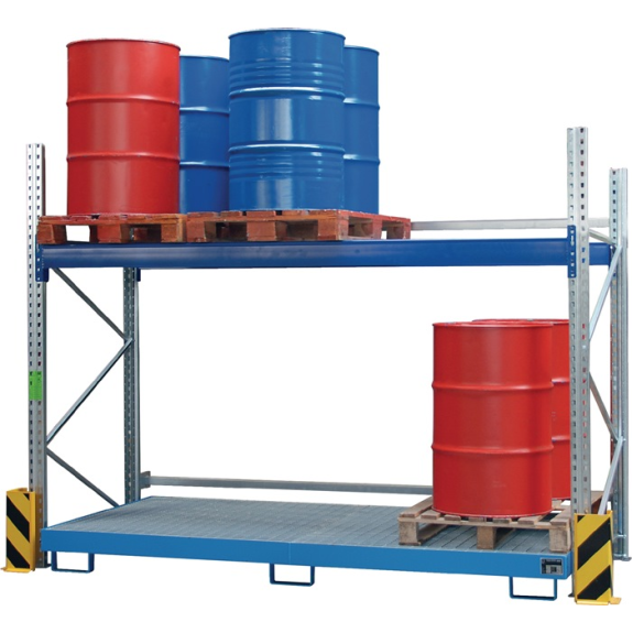 Bac suspendu 200l L2150xL1250/915xH140mm tôle d'acier avec grille bleu clair-Leer más