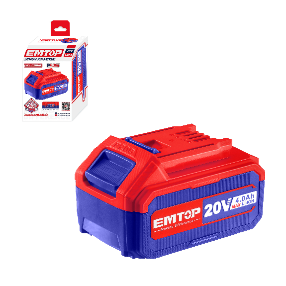 Batterie Lithium-Ion EMTOP 20V de Puissance 4.0Ah compatible avec multi outils P20S-Lire la description