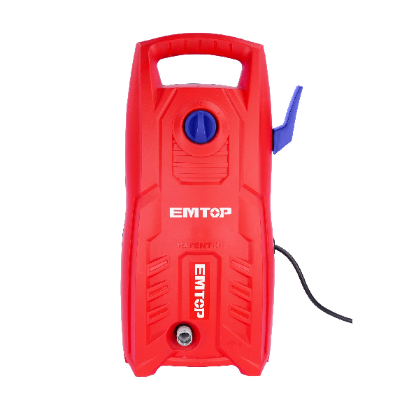 Nettoyeur haute pression filaire 1400W EMTOP moteur brushless 130 bar Système darrêt automatique avec 1 set de pistolet de pulvérisation d'eau + tuyau haute pression de 5 m-Lire la description