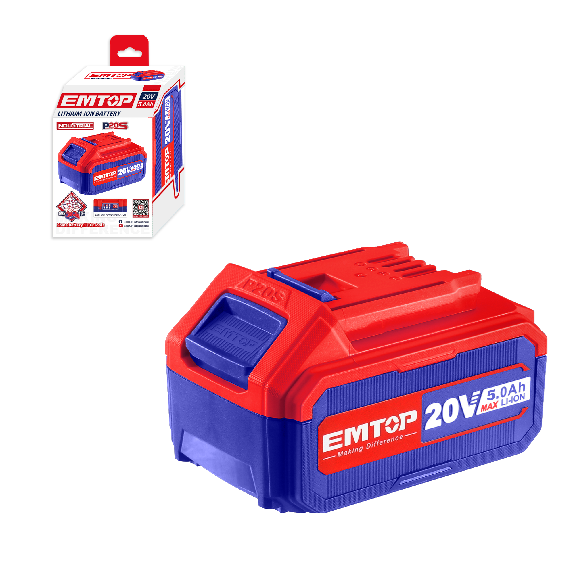 Batterie Lithium-Ion EMTOP 20V de Puissance 5.0Ah compatible avec multi outils P20S-Lire la description