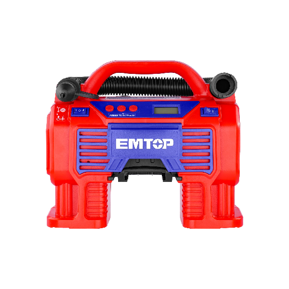 Compresseur EMTOP sans fil 20V batterie et chargeur vendus séparément Chargeur Voiture 12V ou par batterie Pression 11 BAR-Lire la description