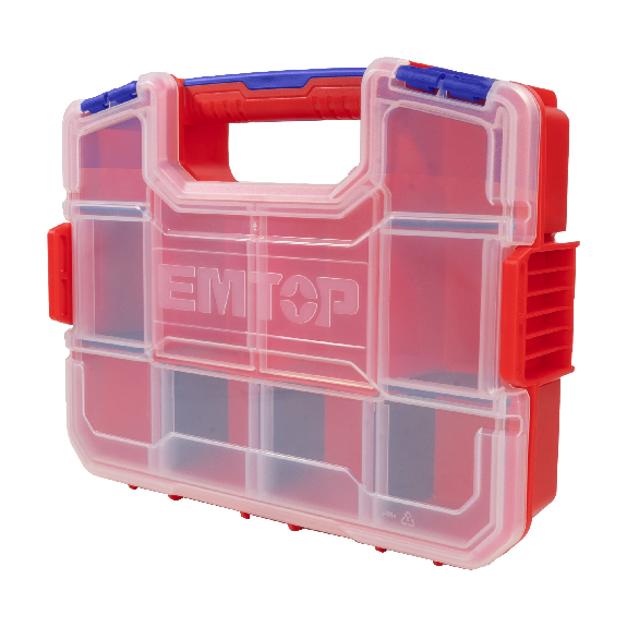 Lot de 2 boîtes de rangement Organiseur en plastique EMTOP 15" Séparateurs amovibles-Lire la description